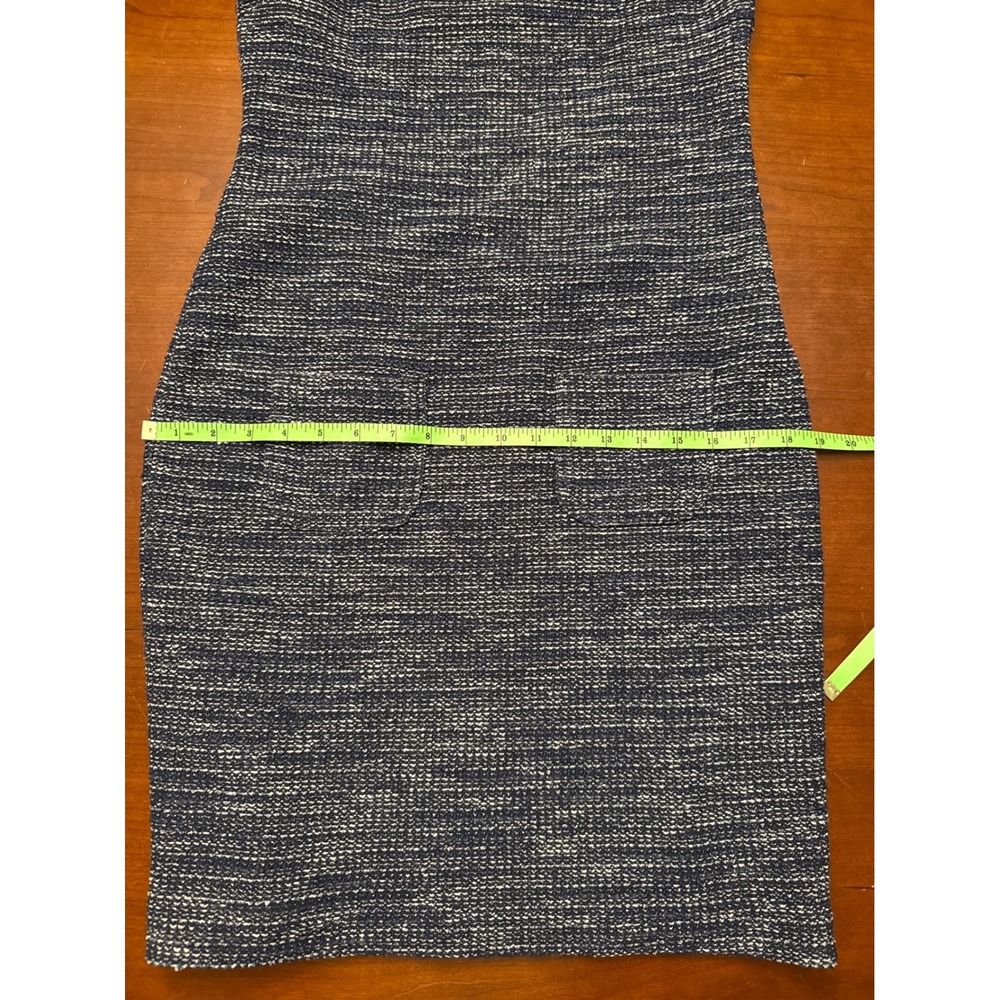 Banana Republic sheath dress 8 navy tweed lined sleeveless Italian cotton blend - Picture 14 of 16